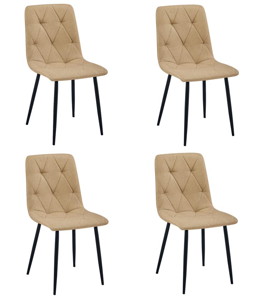 LIBRA chair - brown fabric / black legs x 4