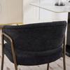Modern Chenille Dining Chairs with Arms, Upholstered Accent Chairs with Antique Brass Metal Legs for Kitchen, Single Pack, Black, SW1876BK