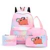 3Pcs/Set Chainsaw Man Kawaii Casual School Bag Colorful Backpack Set Girl with Lunch Bag for Women Student Teenager Rucksack Pencil Case