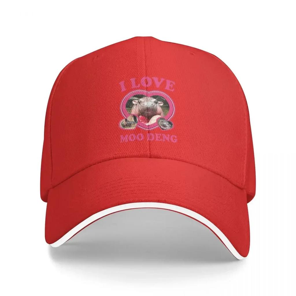 New I Love Moo Deng Baseball Caps Activities Snapback Hat Unisex Women Hats