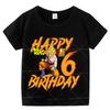Boy Number T Shirt Kids Birthday Clothes Anime Cartoon Toddler Short Sleeve Tops Summer Casual Children Cotton Tee
