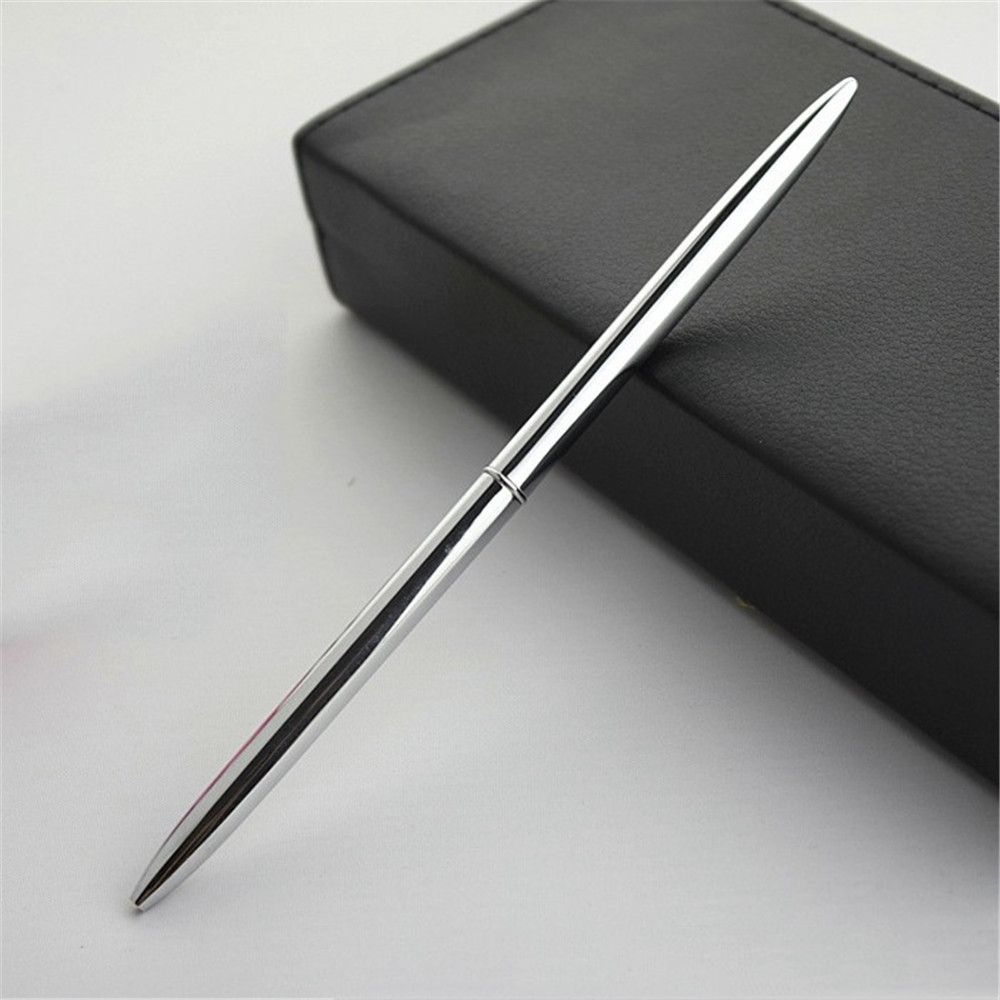 Office Supplies Stationery Stainless Still Metal Ball Pen Slender Ballpoint Pen Rod Rotating