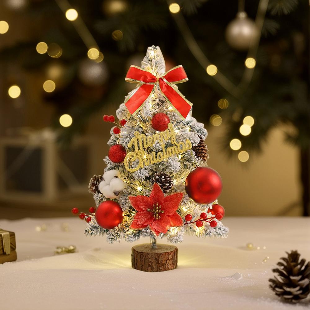 45cm Mini Christmas Tree Home Decoration PVC Artificial Party New Tree Small Battery Ornaments -No Xmas Christmas U4C2