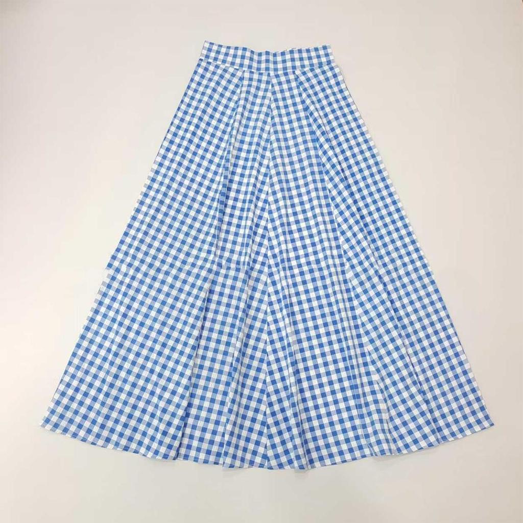 Элегантная клетчатая юбка миди с высокой талией и большим качелями, весна/лето 2024 г.