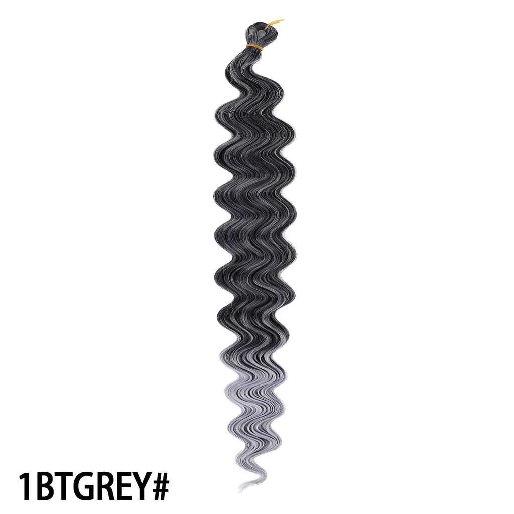 Crochet Hair 30inch 150g Boho Curly Wavy Braiding Hair Deep Water Ocean Wave Black Synthetic Bohemian Braids For Women Girls