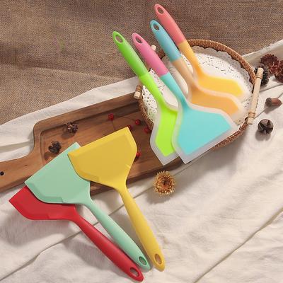 1 шт. силиконовая лопатка кухонная утварь для говядины, мяса, яиц, кухонный скребок, широкий инструмент для приготовления пиццы, лопатка с антипригарным покрытием, кухонная утварь