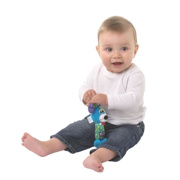 Peluches - playgro - trio - couleurs vives - tissus doux - stimule la perception visuelle