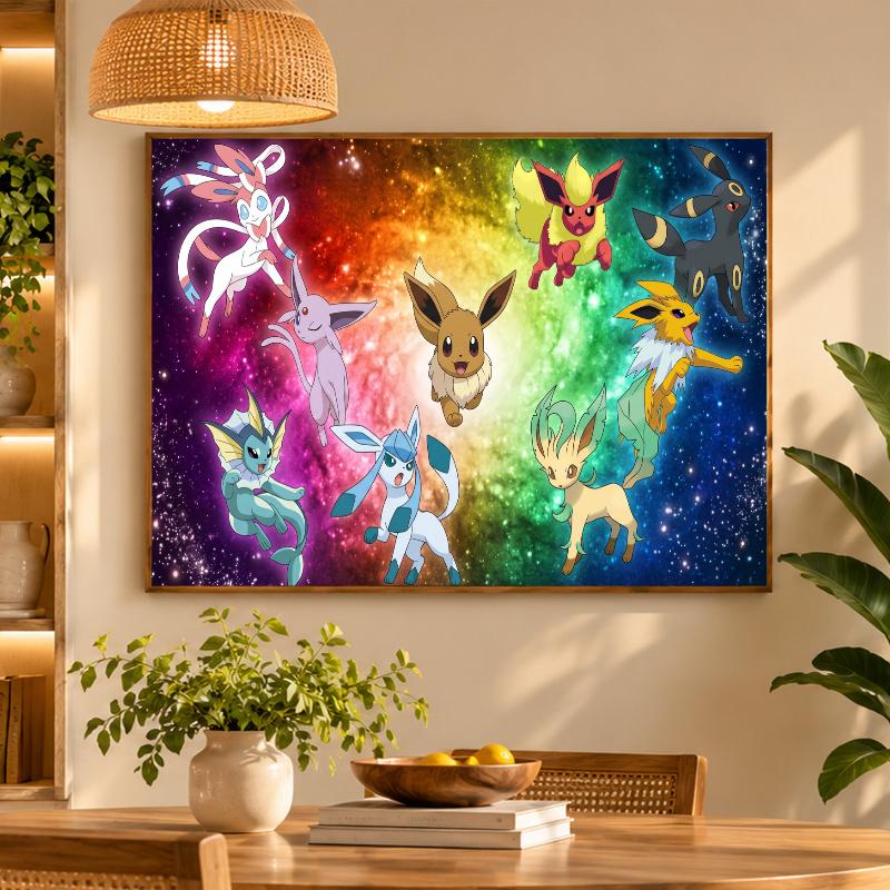 5D Diamond Painting Eevee Evolutions DIY Full Drill Diamond Art Kit Home Decoration