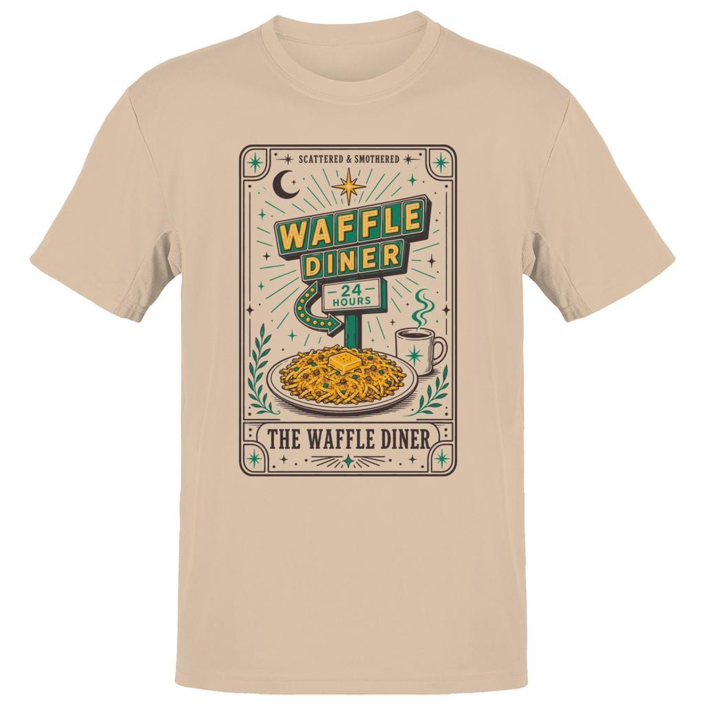 Waffle Diner 24 Hours Retro Sign Men's T-shirt