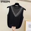 Lace Patchwork Ice Silk Camisole Vests Women Large Size Loose Solid Color Sleeveless Casual Versatile Tops