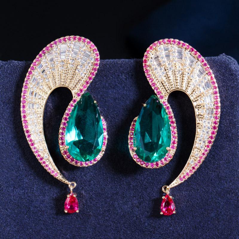 WWJ Роскошные серьги с подвесками в виде больших капель геометрического дизайна