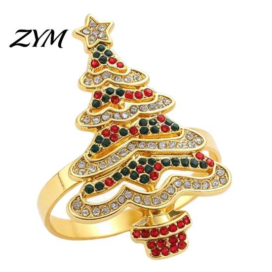 Elegant Dinner Table Decor Christmas Tree Napkin Ring, Alloy Rhinestone Holder, Winter Festive Decorations Holiday Band for Parties Decoration
