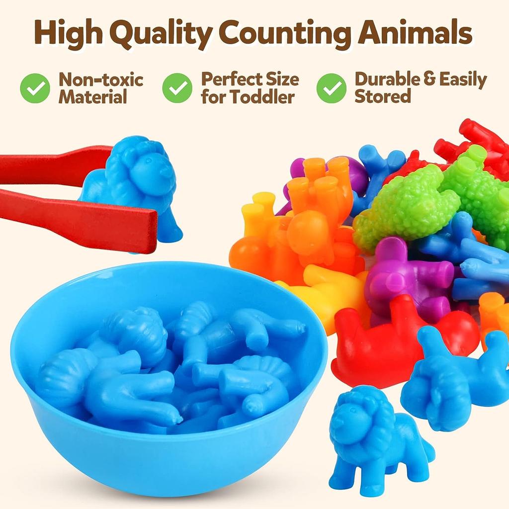 Counting Animal Matching Games Color Sorting Toys Preschool Learning Educational Sensory Training Montessori Toy For Kids