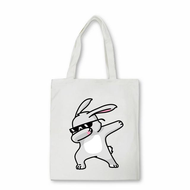 Dabbing Unicorn Panda Anime Shopper Bag Teenage Students Reusable Canvas Bag Handbag Bag Women's Shoulder Tote Bag Bolsas