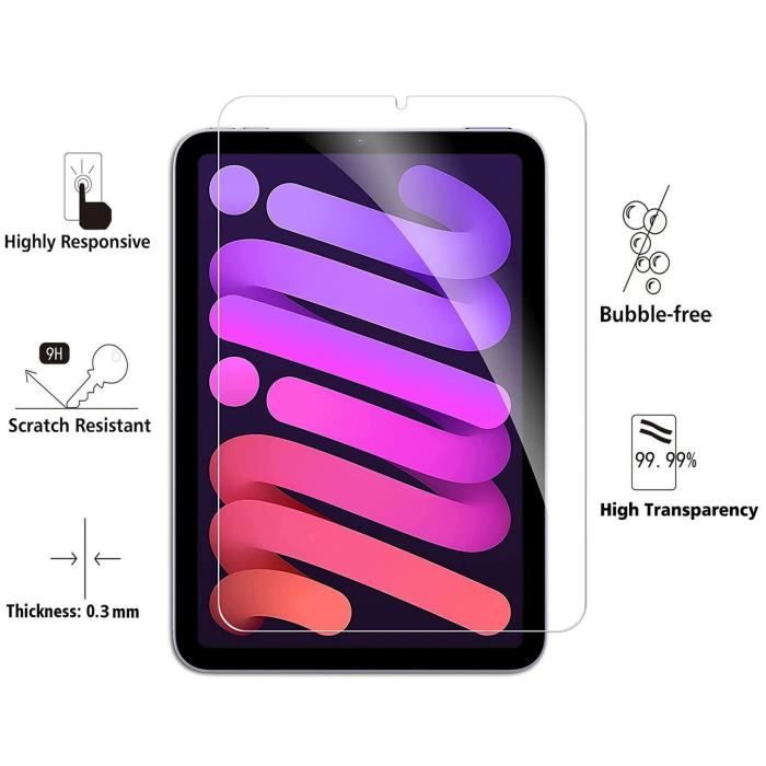 Verre Trempé - Phonillico - iPad MINI 6 - Pack de 2 - Résistant aux rayures - 8,3 pouces