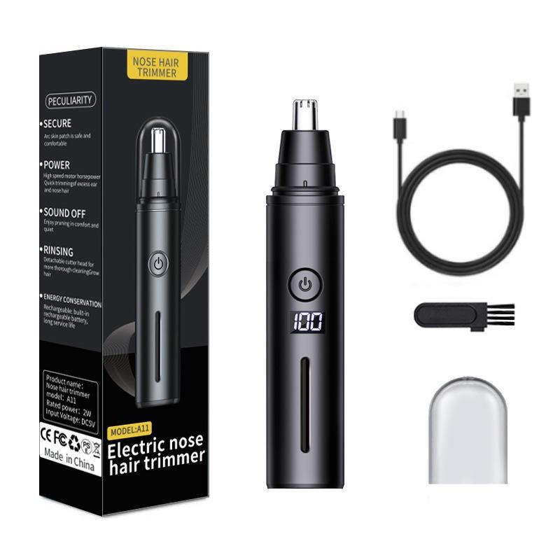 Триммер для волос в носу с зарядкой через USB, новый высококачественный электрический портативный мужской мини-триммер для удаления волос в носу, безопасный инструмент для чистки волос на лице