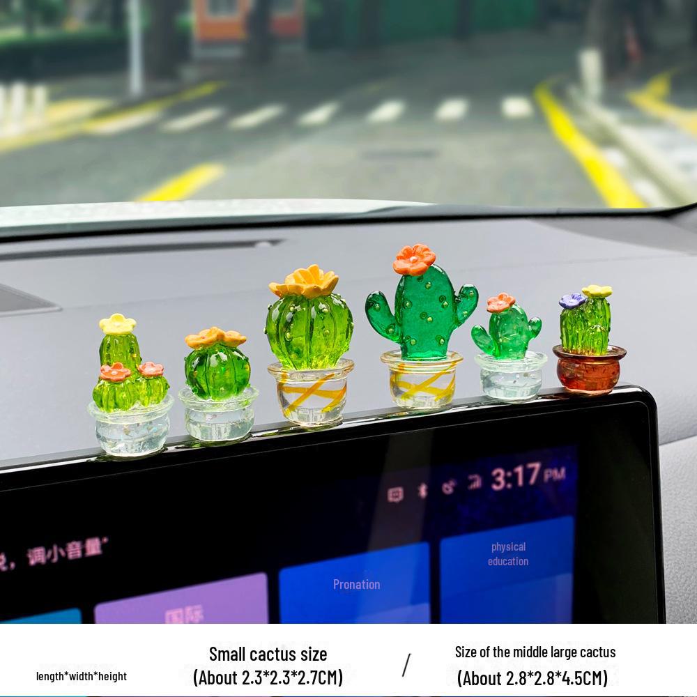 Мультяшные кактусы и животные украшения для автомобильных зеркал и приборной панели