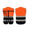 Мужской светоотражающий жилет высокой видимости с v-образным вырезом без рукавов и несколькими карманами, дизайн жилета с прозрачным ID, карманом, держателем для ручек, жилет, пальто