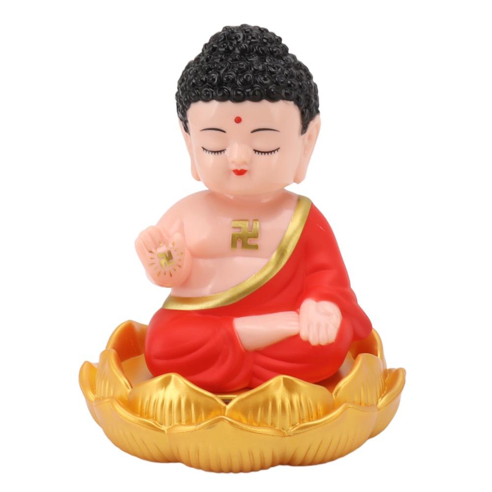 Plastic Solar Buddha Dashboard Statue Car Interior Dashboard Display