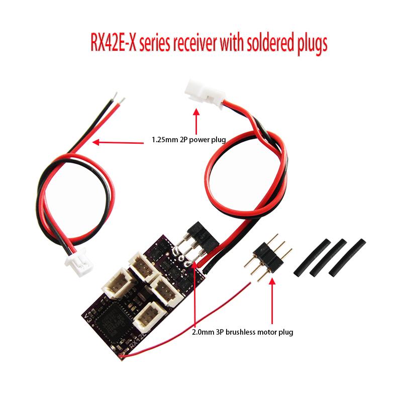 MA-RX42E-D Spektrum DSMX DSM2 Micro Receiver Built-in 1S 5A Brushless ESC Mini Receiver Only 1.25g for Micro Airplanes Aircrafts