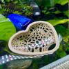 Ornamental Shrimp Habitat Floating Betta Hammock Heart Shape Aquarium Hideout Feeding Ring Hideaway Cave Bed Resting Spot for Nano Tanks Corydoras