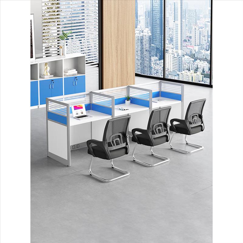 Two-Person Wooden Office Screen Desk