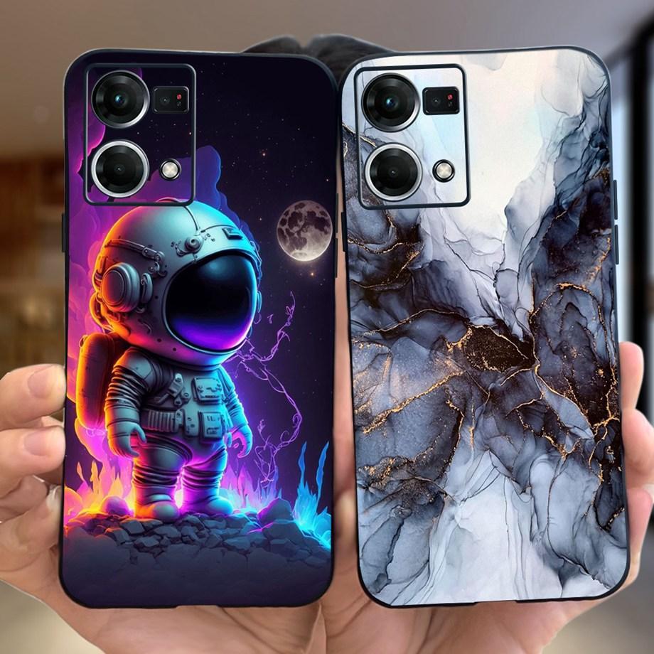 For Cover Reno 7 4G Case Shockproof Soft Silicone Phone Cases For OPPO Reno 7 Global CPH2363 Reno7 4G Back Cover Fashion Cat