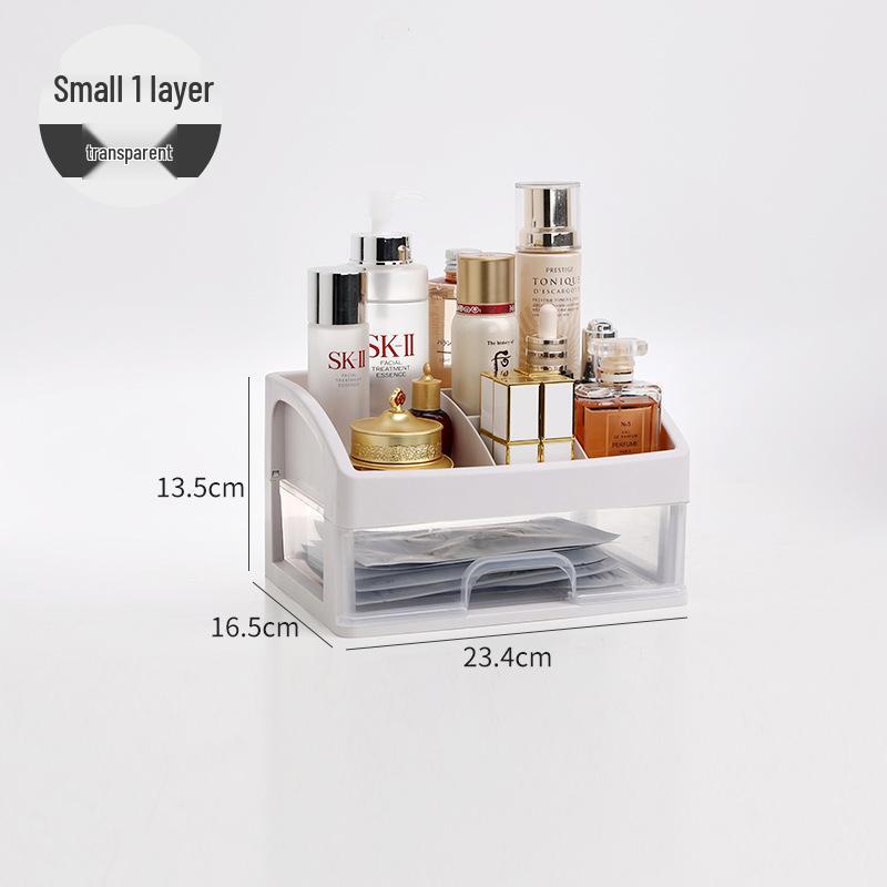 Настольный органайзер для косметики большой вместимости с выдвижными ящиками для ухода за кожей и помады