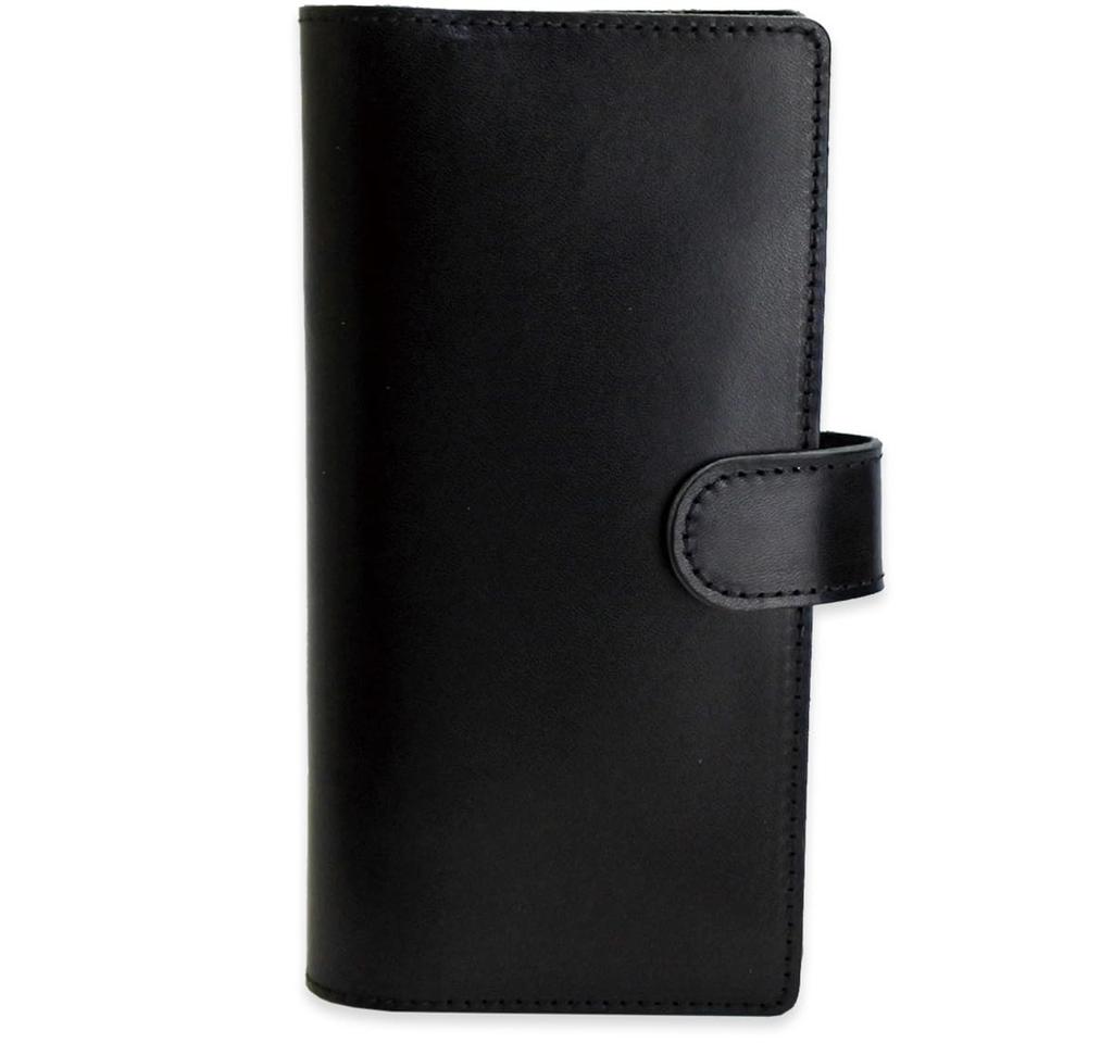 Leather Planner Cover, Tochigi Leather, Made in Japan, Compatible with Hobonichi Weeks Weekly Planners, Gift (Black)
