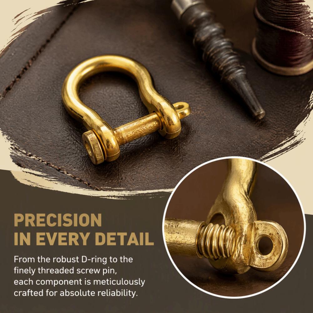 2pcs 10mm Diameter Anchor Shackle Removable Joint U-Type Hook Small Brass Key Ring Bracelet Making