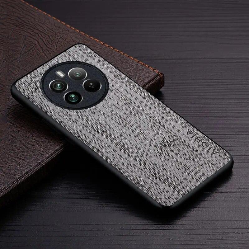 Чехол для Realme 12 Pro Plus 5G, кожаный чехол с узором из бамбукового дерева, роскошный чехол для oppo Realme 12 Pro Plus, чехол-капа