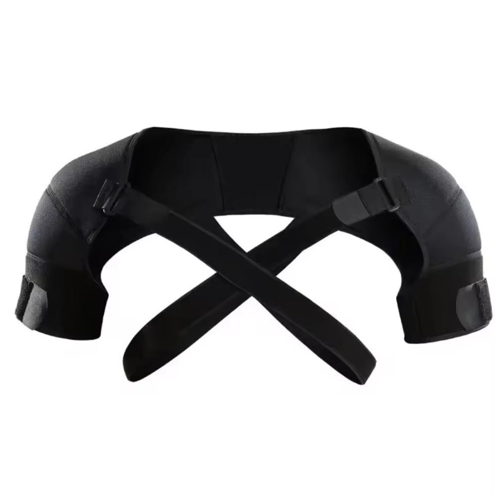 Double Shoulder Brace Sports Shoulder Support Belt Adjustable Shoulder Strap Cross Compression Bandage for Back Pain Relief