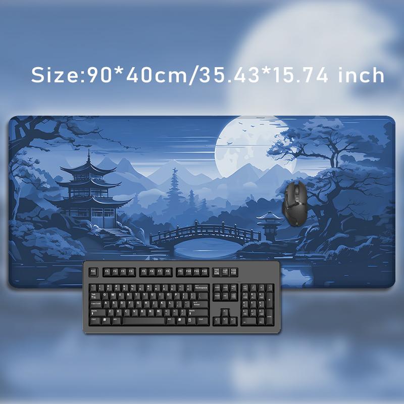 Mouse Pad Japanese-style Moonlit Blue Gaming XL Home HD Custom Mousepad XXL Mouse Mat Natural Rubber Soft Laptop Mice Pad