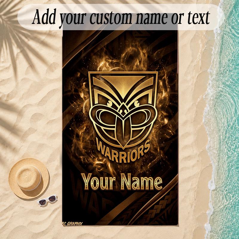 Beach TowelWigan Warriors Custom Name Text Personalized Soft Towel for Beach Pool Indoor Home Decor Gift