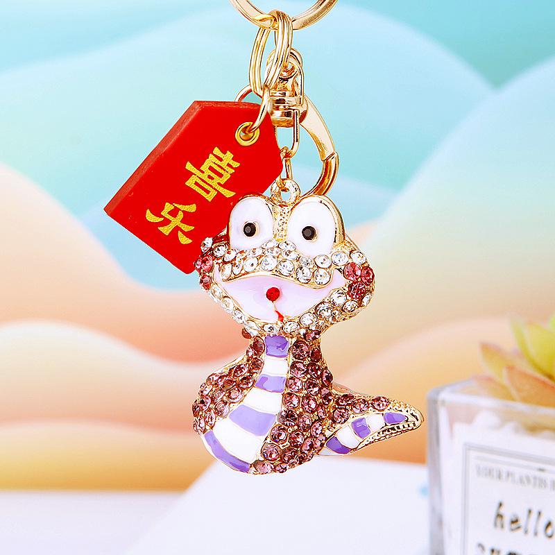 Креативный китайский зодиакальный брелок-подвеска в виде змеи, изысканный мультяшный брелок-змея, украшение для рюкзака, аксессуары, подарки