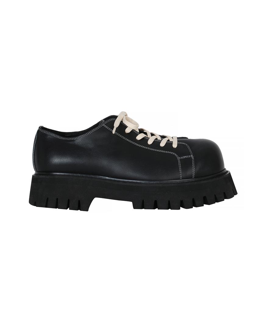 Lanarchive [5008] Bold Toe Real Leather Derby - Black