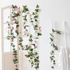 Silk Rose Artificial Vine Hanging Flowers for Wall Christmas Rattan Plants Leaves Garland Outdoor Wedding Home Table Decoration