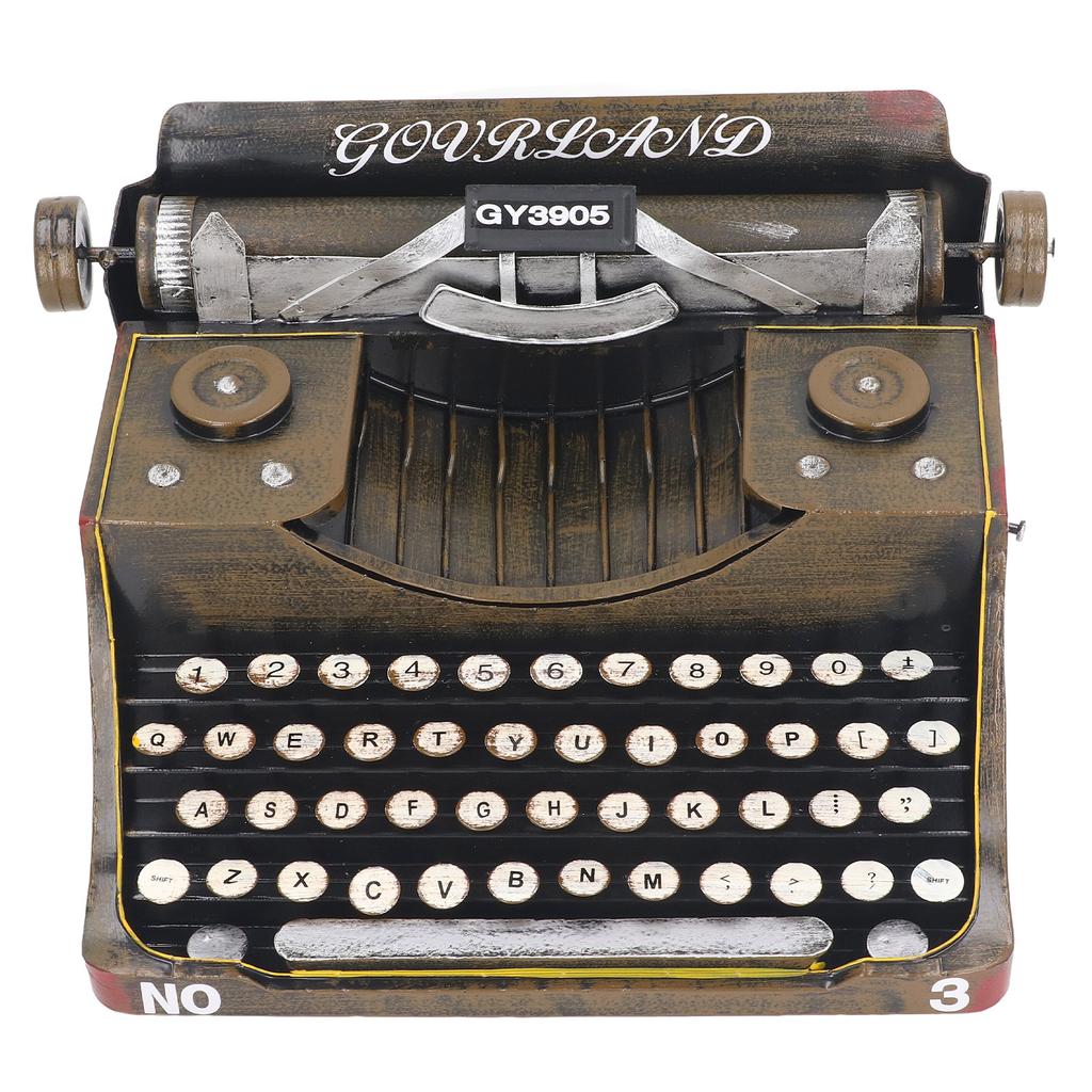 Ретро пишущая машинка Модель Снижение стресса Железный Винтажная пишущая машинка Домашнее украшение Коричневый М