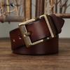 High-end Light Luxury Retro Pure Handmade First Layer Cowhide Belt Men's Fashionable All-match Genuine Leather Belt