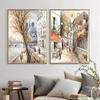 Paris Street Canvas Painting Nordic Landscape Posters and Prints Scenery Cuadros Wall Art Picture for Living Room Decor No Frame