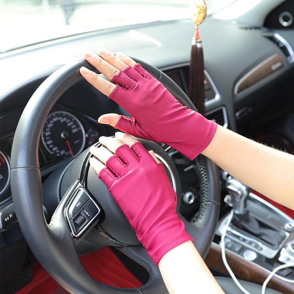 Protector Sunscreen Breathable Non-Slip Stretch Anti-UV Half Finger gloves Driving Gloves Mittens