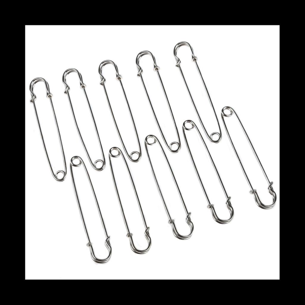 A84E-100PCS 4 Inch Metal Safety Pin--Big & Strong Enough To Hold Heavy-Weight Fabrics And Materials Canvas,Leather,Upholstery