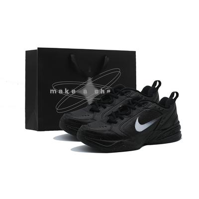 Air Monarch 4 Нескользящие, Износостойкие, Увеличивающие Рост Низкие Массивные Кроссовки Унисекс Черно-Белые 415445-001(Team140-s-box)
