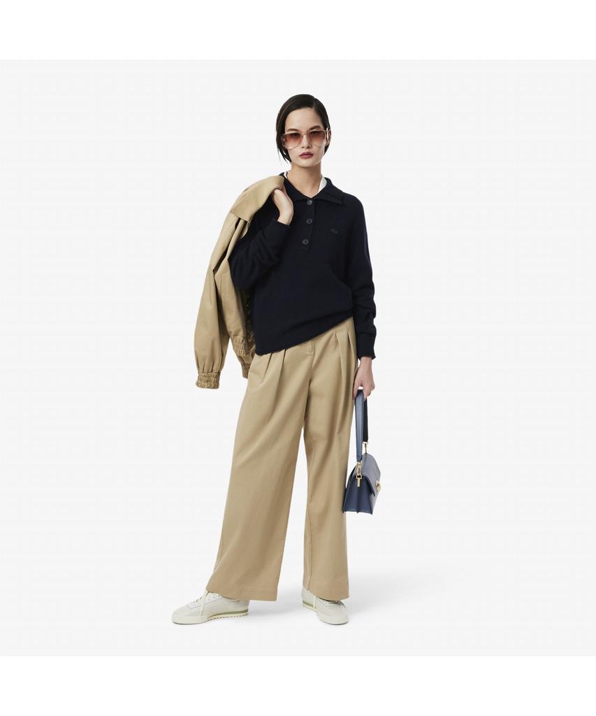 LACOSTE Women'S Carded Wool Half-Button Sweater Af4010-55N 166