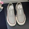 Льняные парусиновые туфли на толстой подошве на одной педали женские новые дышащие и универсальные повседневные туфли на платформе белые туфли для скейтборда