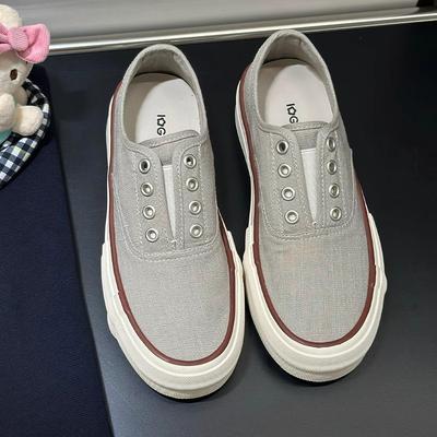 Льняные парусиновые туфли на толстой подошве на одной педали женские новые дышащие и универсальные повседневные туфли на платформе белые туфли для скейтборда