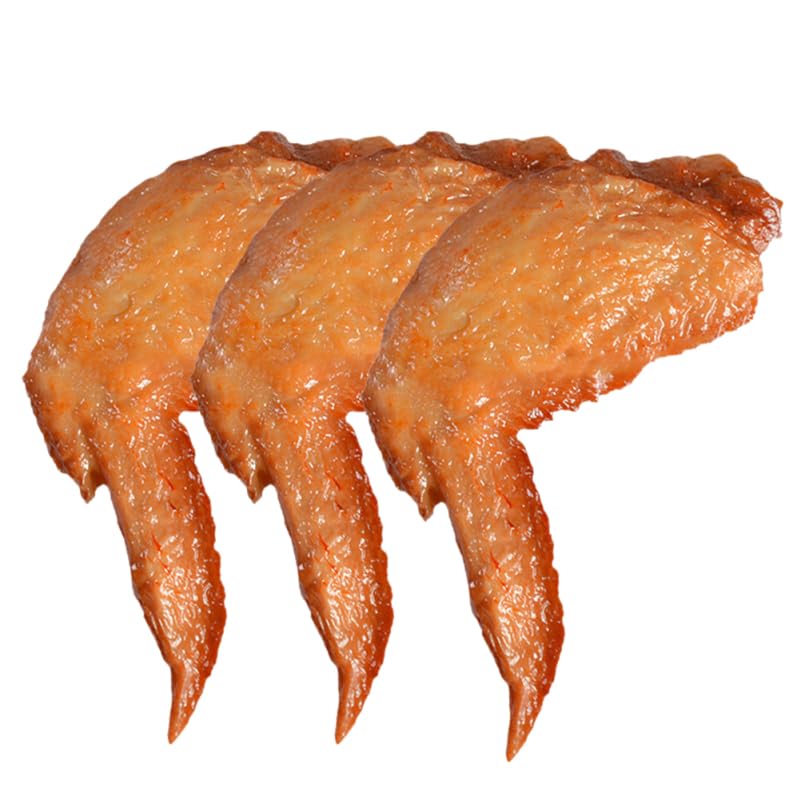 Food sample fake roast chicken wings model 3-piece set restaurant store display photography stage props commercial photographers PVC material color