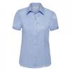 Russell Collection Womens/Ladies Herringbone Tailored Short-Sleeved Shirt