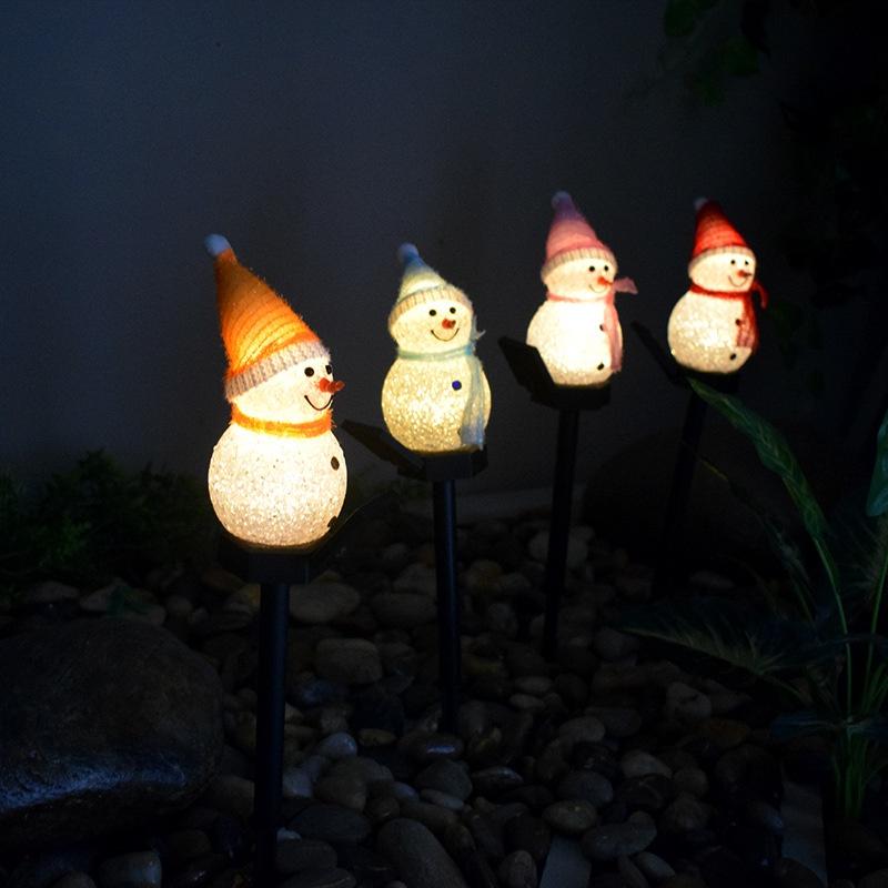 Solar Garden Lights Christmas Decoration Snowman Waterproof Solar Streetlight for Outdoor Ground Plug Light Lawn Landscape Light