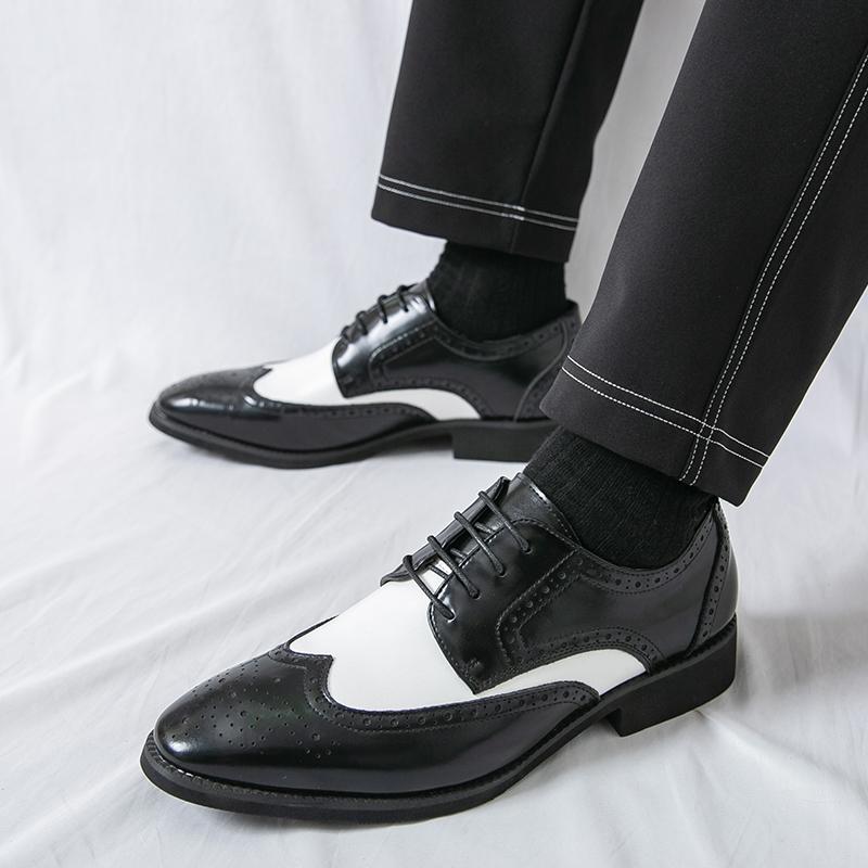 Мужские броги дерби оксфорды коричневые черные кожаные формальные деловые туфли мужские туфли для смокинга свадьбы танцев больших размеров
